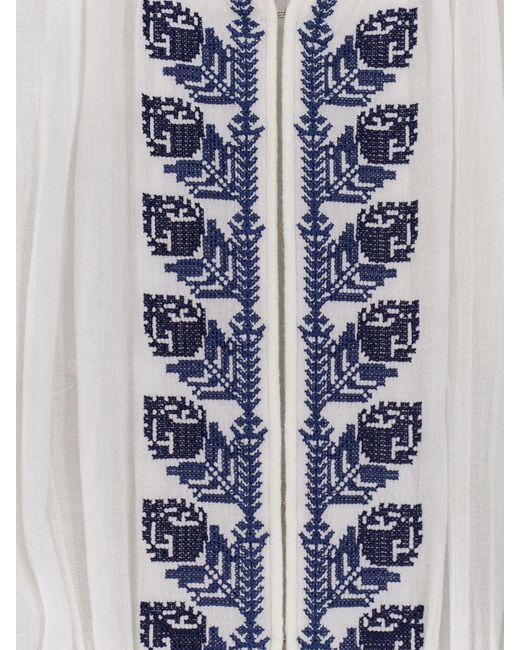 Isabel Marant White Liviane Embroidered Cotton Dress