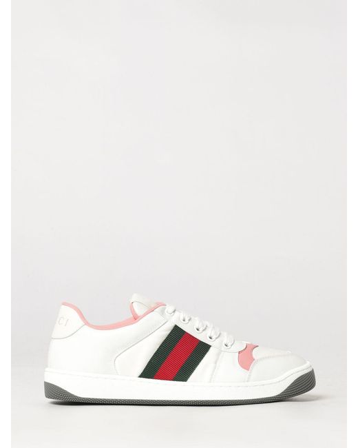 Gucci White Screener Sneakers