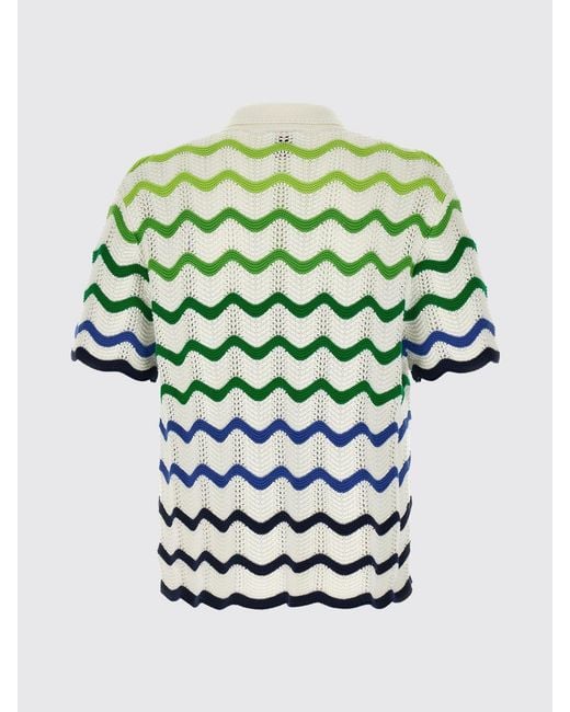 Casablanca Green Crochet Knit Shirt for men