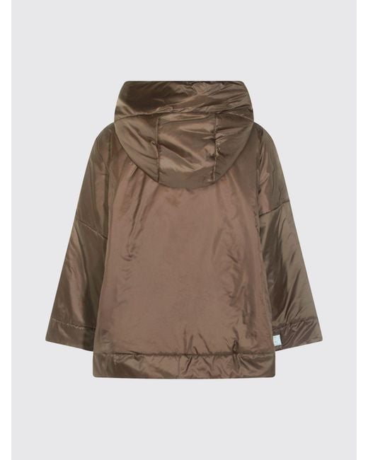 Max Mara Brown Hooded Short Down Jacket