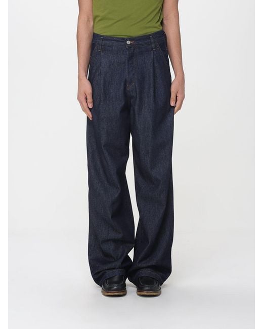 Dries Van Noten Blue Denim Wide Leg Jeans for men