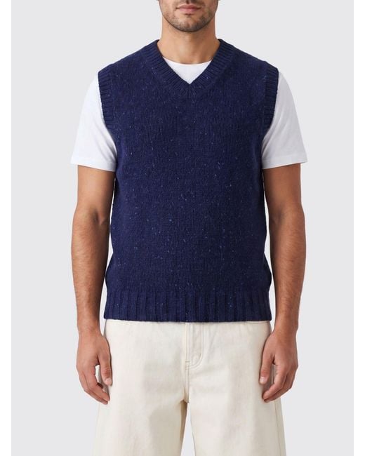 Howlin' By Morrison Blue V-Neck Sweater Vest for men
