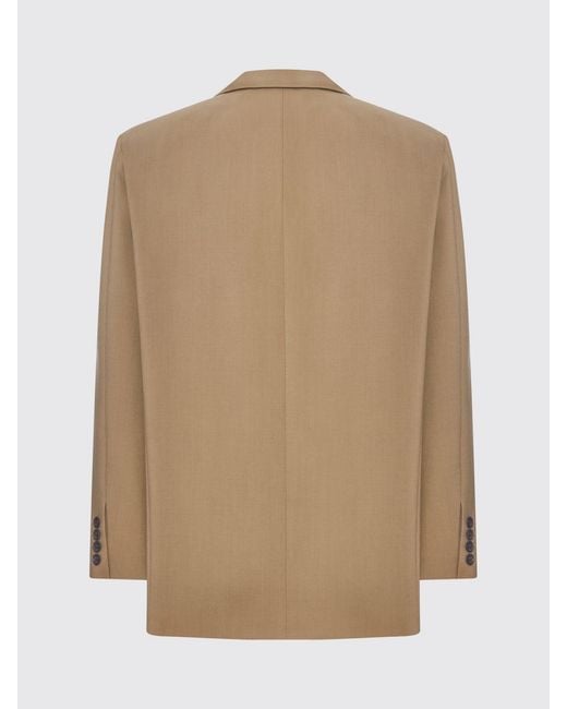Saint Laurent Natural Single-Breasted Wool Blazer for men