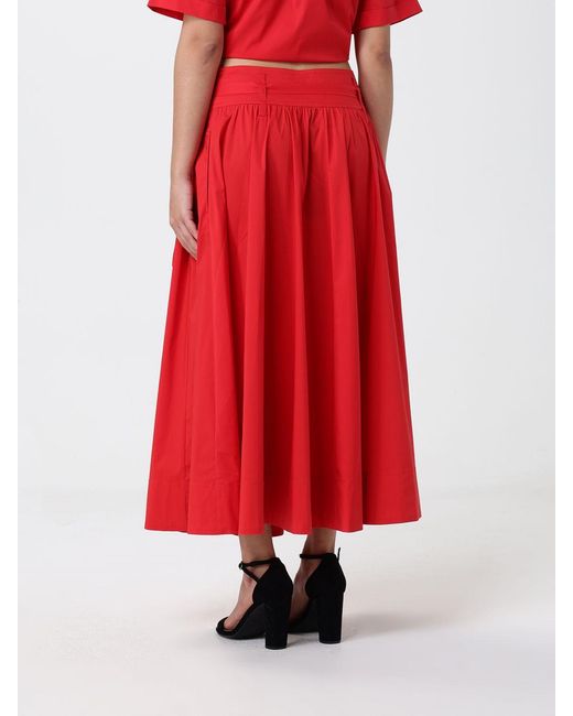 Liu Jo Red Cotton Blend Skirt