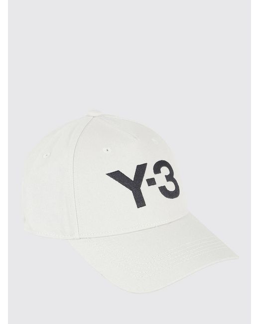 Y-3 White Cotton Hat With Logo Print for men
