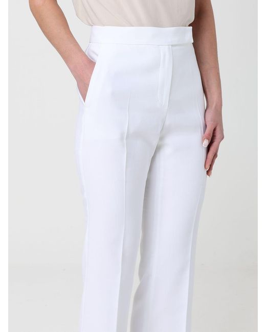 Max Mara White Cecina Classic Cotton Trousers