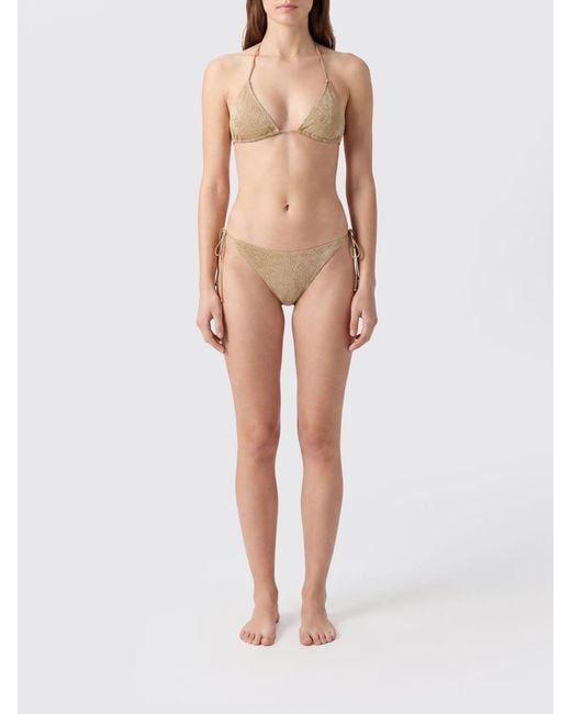 Oseree Natural Lurex Bikini Swimsuit
