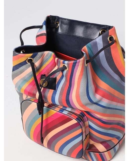 Paul Smith Multicolor Grained Leather Backpack