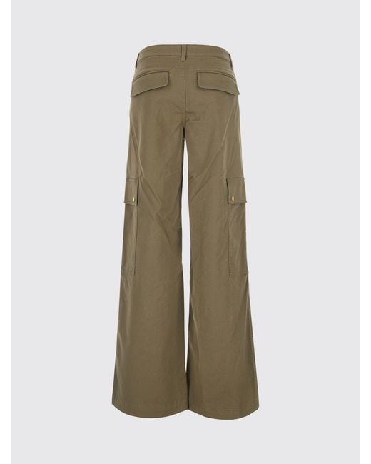 Michael Kors Natural High-Waisted Wide-Leg Cotton Cargo Trousers