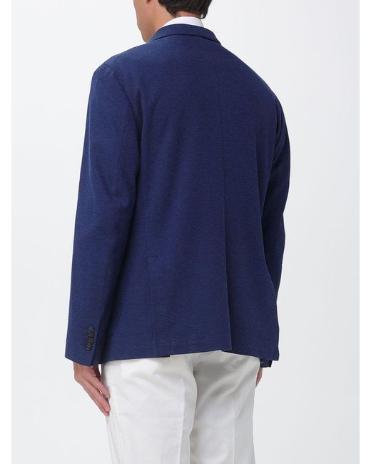 Manuel Ritz Blue Single-Breasted Cotton Blazer for men