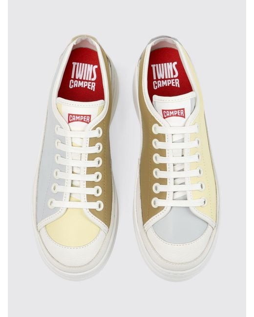 Camper White Twins Leather Sneakers