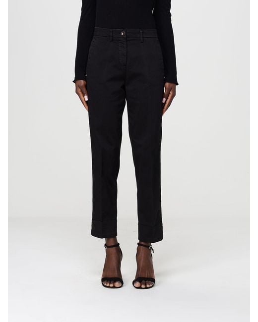 Mason's Black Stretch Cotton Cropped Fit Trousers
