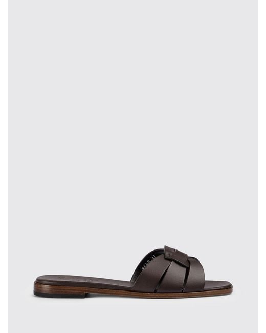 Doucal's Brown Leather Mules