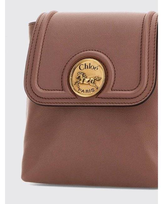Chloé Brown Chlo&Eacute Horse Medal Leather Backpack