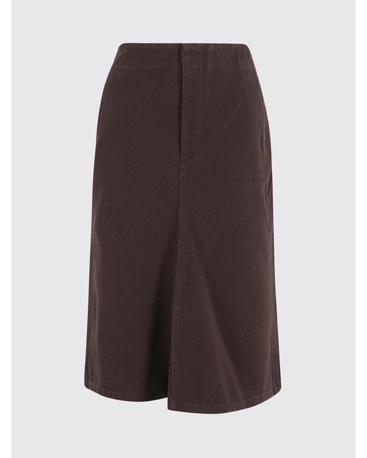 Soeur Black Cotton Midi Skirt