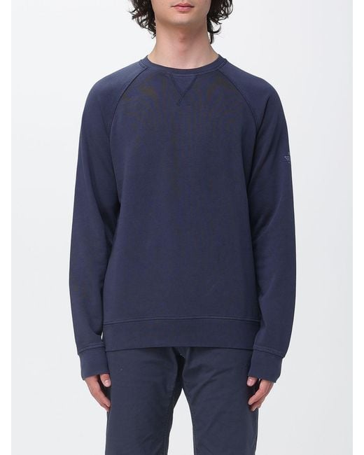 Ecoalf Blue Recycled Cotton Basic Sweatshirt for men