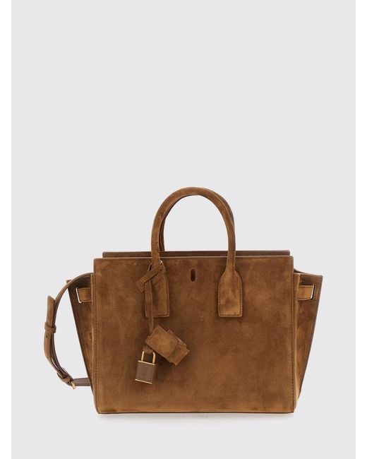 Saint Laurent Brown Sac De Jour Small Suede Calfskin Handbag