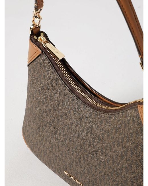 Michael Kors Gray Jet Set Coated Cotton Bag With Mk Monogram
