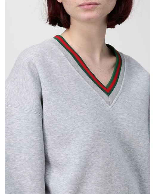 Gucci Blue Cotton Sweatshirt With Web