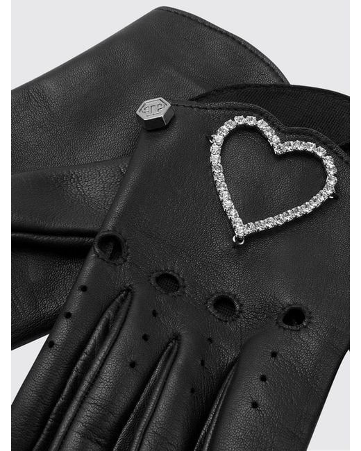 Philipp Plein Black Gloves