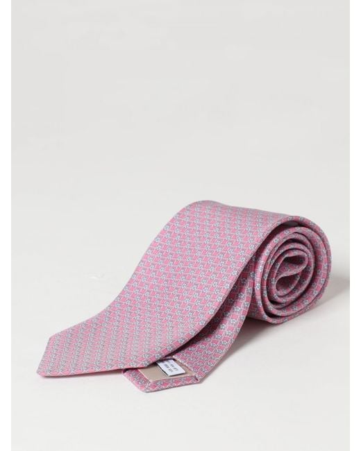 Corbata Ferragamo de hombre de color Pink
