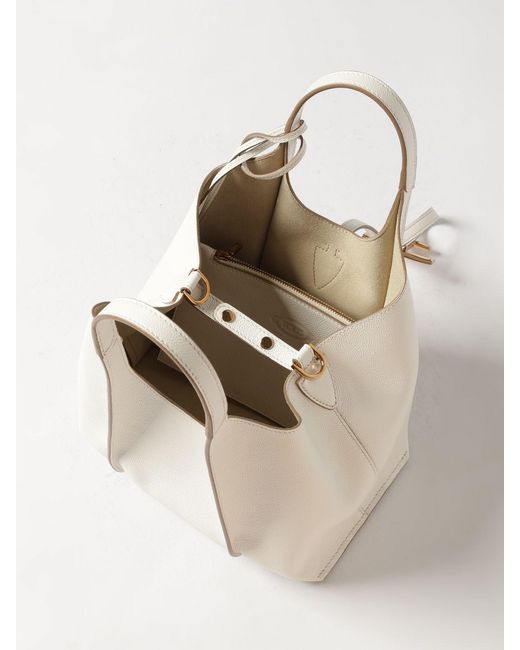 Tod's Natural Mini T Timeless Leather Shopping Bag
