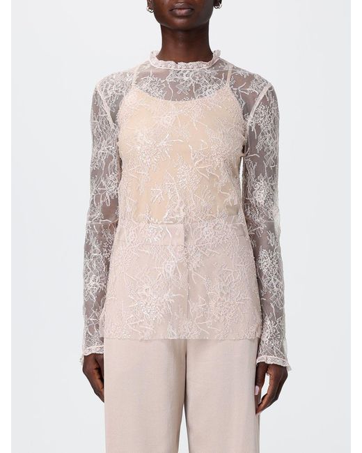 Top De Encaje Alberta Ferretti de color Natural