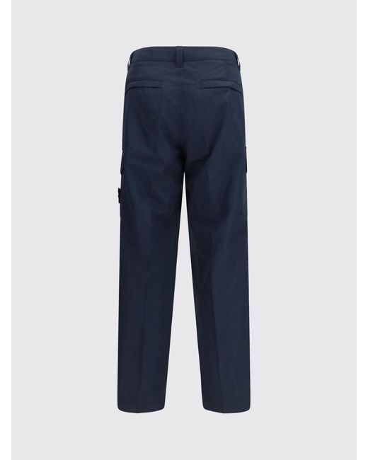 Stone Island Blue Stretch Cotton Cargo Pants for men