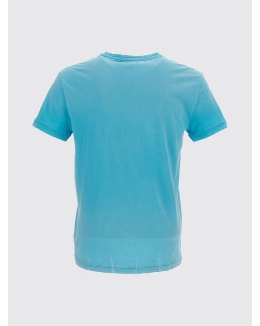 Polo Ralph Lauren Blue Cotton Crew Neck T-Shirt With Teddy for men