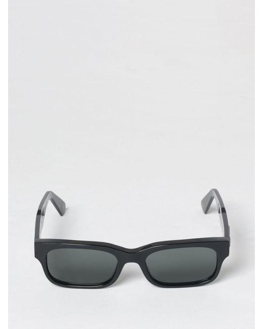 Ophy X Borsalino Black Marcello Rectangular Acetate Sunglasses With Logo for men