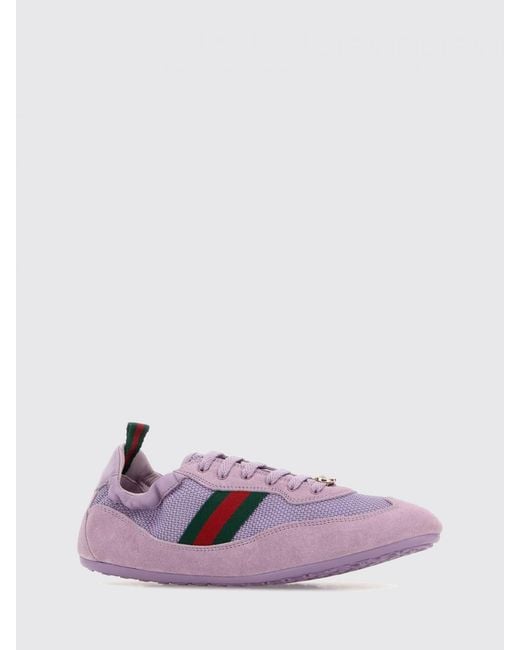 Gucci Purple Shift Suede And Mesh Sneakers