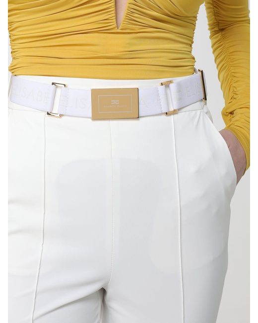 Elisabetta Franchi White Straight Trousers