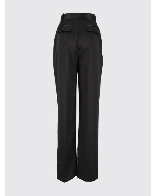 Elisabetta Franchi Black High-Waisted Straight-Leg Sartorial Crêpe Trousers