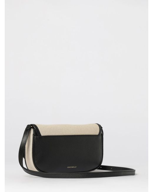 Coccinelle Black Mavery Canvas And Grained Leather Bag