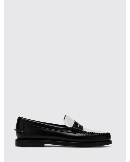 Sebago White Classic Dan Brushed Leather Loafers