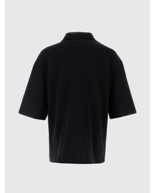 Amiri Black Cotton Polo Shirt With Logo for men
