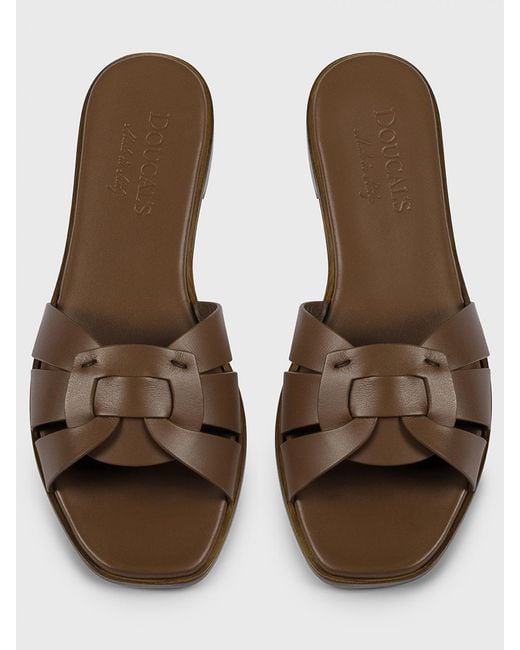 Doucal's Brown Leather Mules