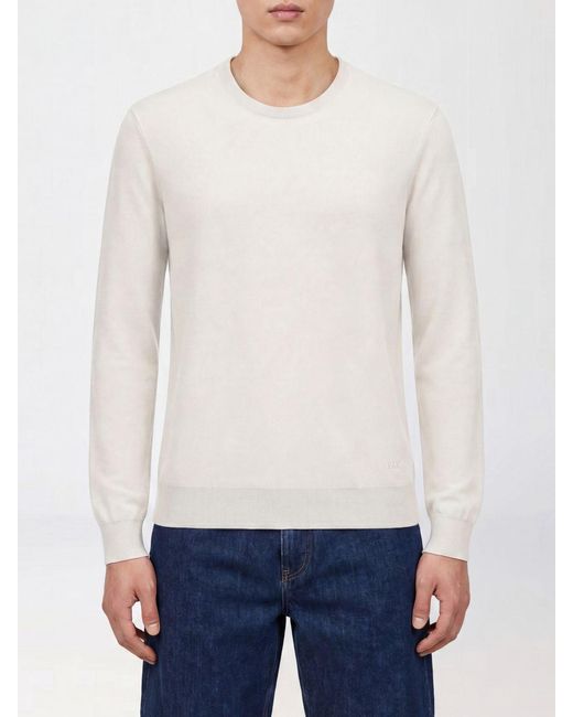 Fay White Basic Cotton And Silk Pullover for men