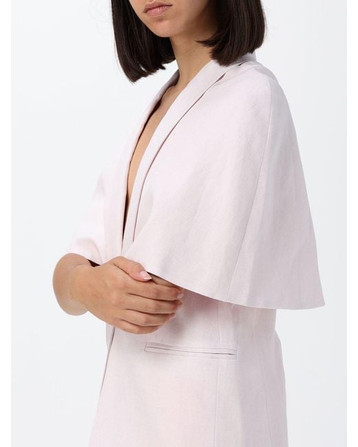 Twinset White Viscose Blend Cape Blazer