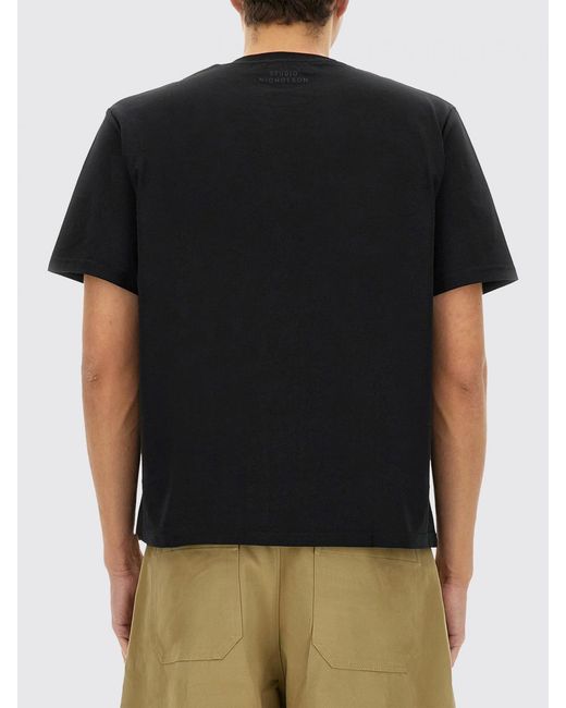 Studio Nicholson Black Basic Cotton T-Shirt for men