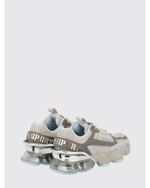Philipp Plein White Runner Ps Thunder Mix Low-Top Mesh Sneakers With Notched Sole for men