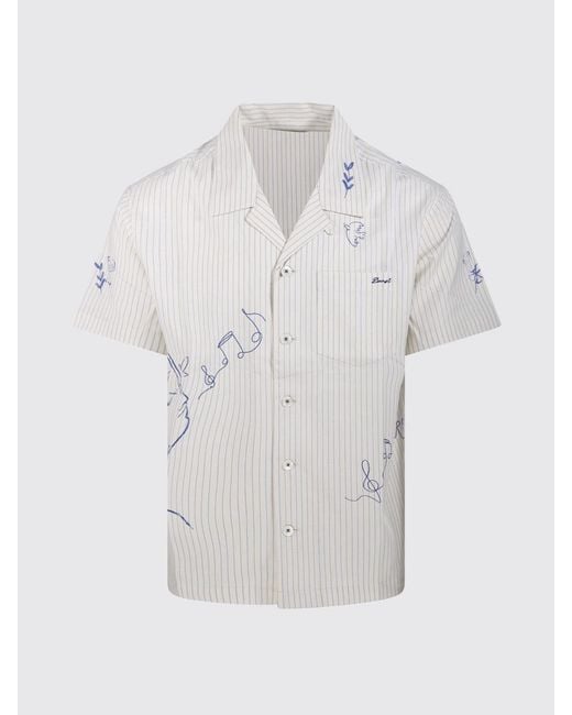 DUNST White Printed Casual Cotton Blend Shirt for men