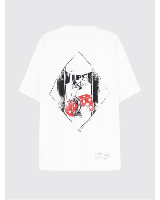 Represent White Printed Cotton T-Shirt for men