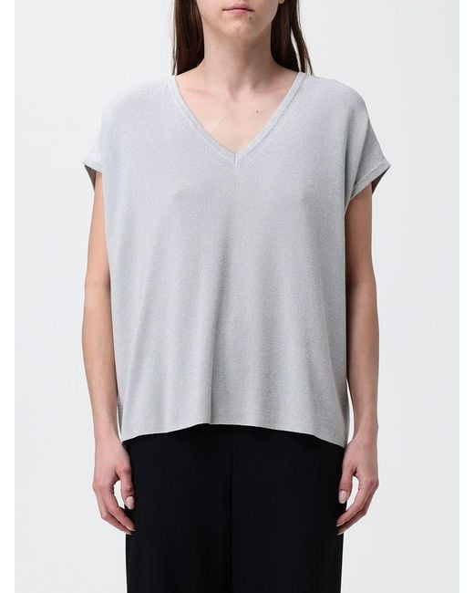 Fabiana Filippi Gray Cotton Blend Sweater