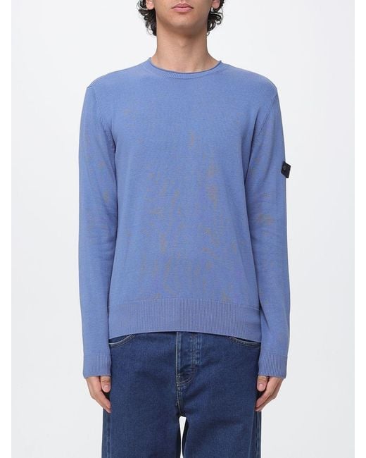 Peuterey Blue Cotton Crewneck Pullover for men