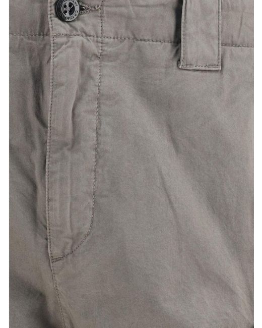 C P Company Gray Cotton Cargo Shorts for men