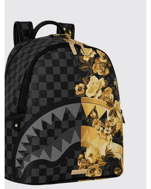 Sprayground Black Floral Remix Savage Backpack With Floral And Check Print for men