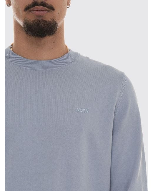 Maglia A Girocollo Basic di Boss in Gray da Uomo