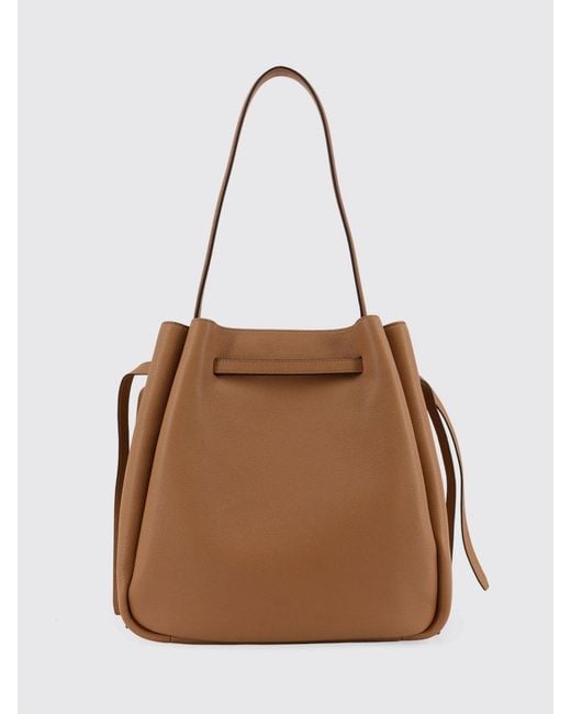 Tory Burch Brown Romy Grained Leather Bucket Bag