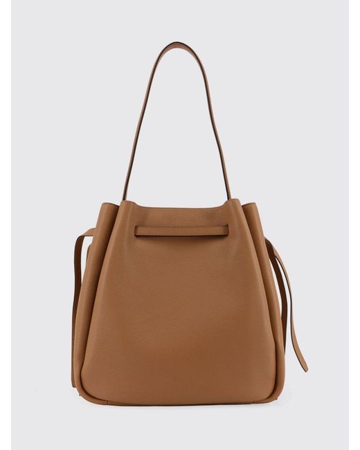 Tory Burch Brown Romy Grained Leather Bucket Bag